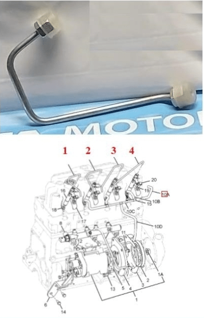 PER SAFARI 3.0 DICOR : TUBO CARICO INIETTORE n° 3 COD-D0002-40C