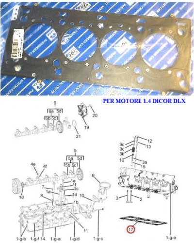 PER INDICA - INDIGO - (tutte le versioni) : GUARNIZIONE TESTATA 1,8 - COD-C0028-REV - NOS
